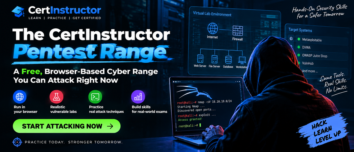 Pentest Range miễn phí chạy ngay trên trình duyệt — một mạng luyện tấn công của Security365