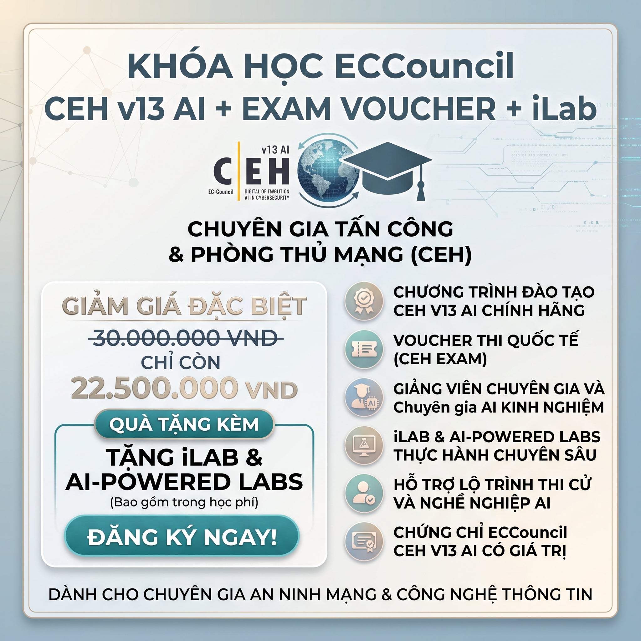 Khóa Học ECCouncil  CEH v13 ELITE FULL COMBO (Giảm 25%)